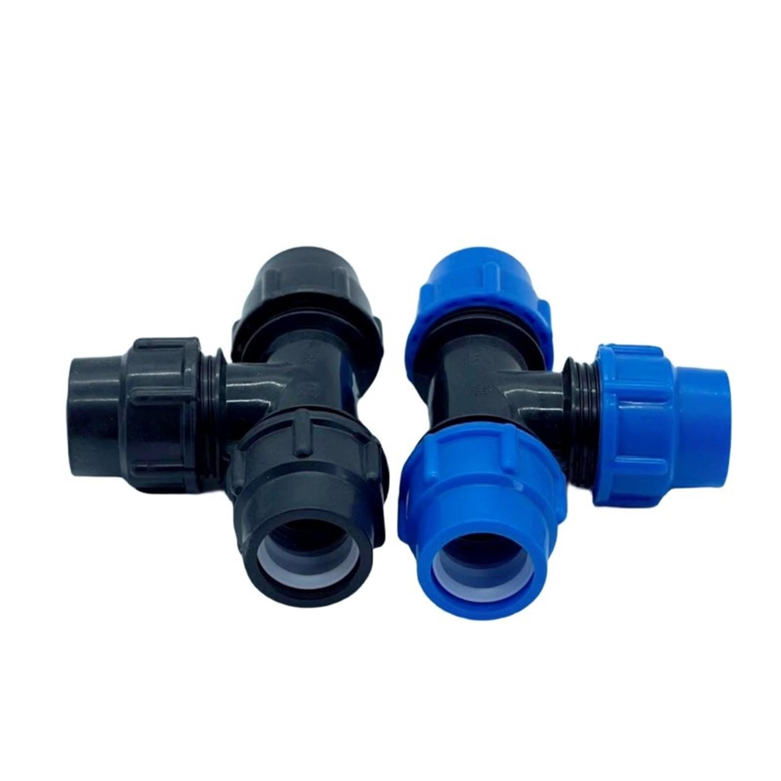 Conector en T de 3 vías Accesorios de tubería Grifo unión rápida Tres vías Conector Tubo plástico Agua riego(Black,63mm)