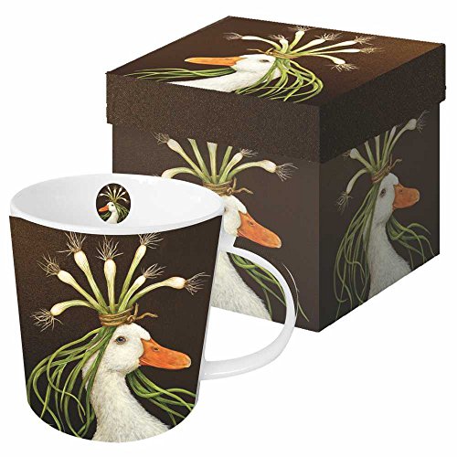 Paperproducts Design Decorative Bone China Mug Gift Box Set - Tabletop Kitchen Décor for Beverages, Hot, Cold Drinks, Tea – Artistic Designs, Decorated Mugs – 13.5 Ounces, Vicki Sawyer Miranda Design