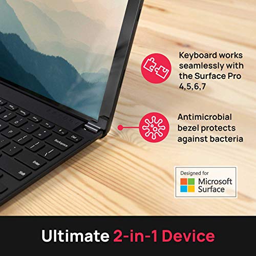Brydge 12.3 Pro+ Wireless Keyboard Type Cover With Precision Touchpad | Compatible With Microsoft Surface Pro 7, 6, 5 & 4 | Designed For Surface | (Black) #TOP5