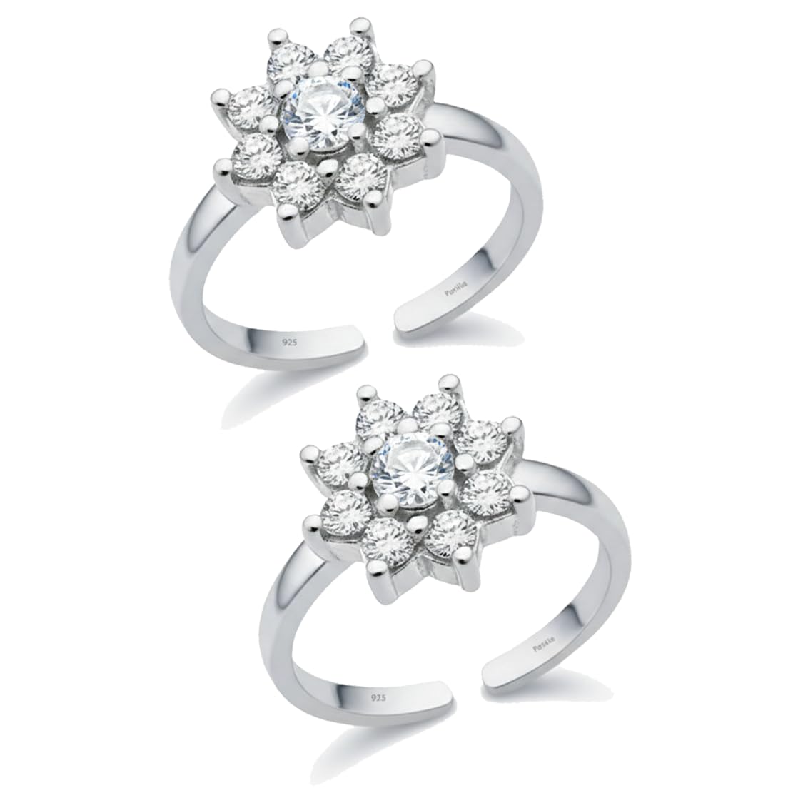 Sparkling CZ Toe Rings in 92.5 Sterling Silver for Women | Chandi Bichiya | with Certificate of Authenticity |-image-48