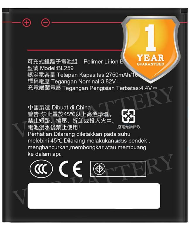 Image of Original BL259 Battery Compatible for Lenovo Vibe K5 (A6020a40, A6020a41, A6020l36, A6020l37) | Lenovo Vibe K5 Plus (A6020a46) | Lenovo Lemon 3 - (2750mAh) - 1 Year Warranty