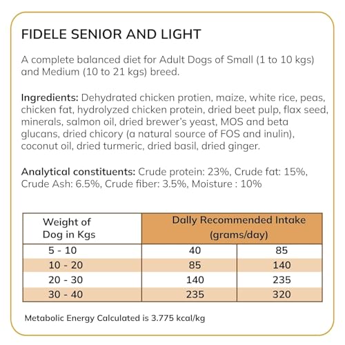 Image of Fidele+ Senior Dog Food | 900g | Real Chicken with Turmeric & Coconut Oil | Joint Support | Easy Digestion | Strong Immunity | No Wheat & Soy