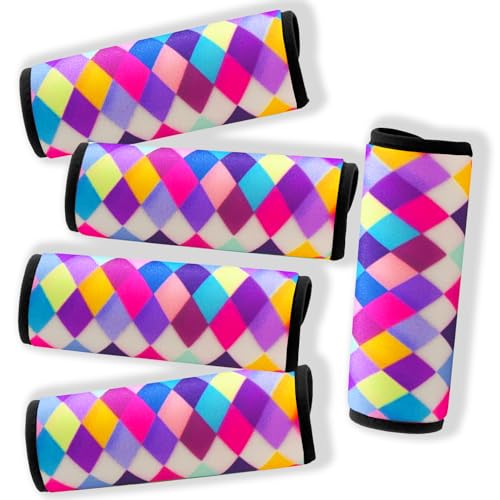 Gowraps Suitcase Tags Identifiers-Luggage Handle Wrap Travel Luggage identifiers For Suitcases Unique Travel essentials for Airplane/Flying/Luggage (Colorful Check)