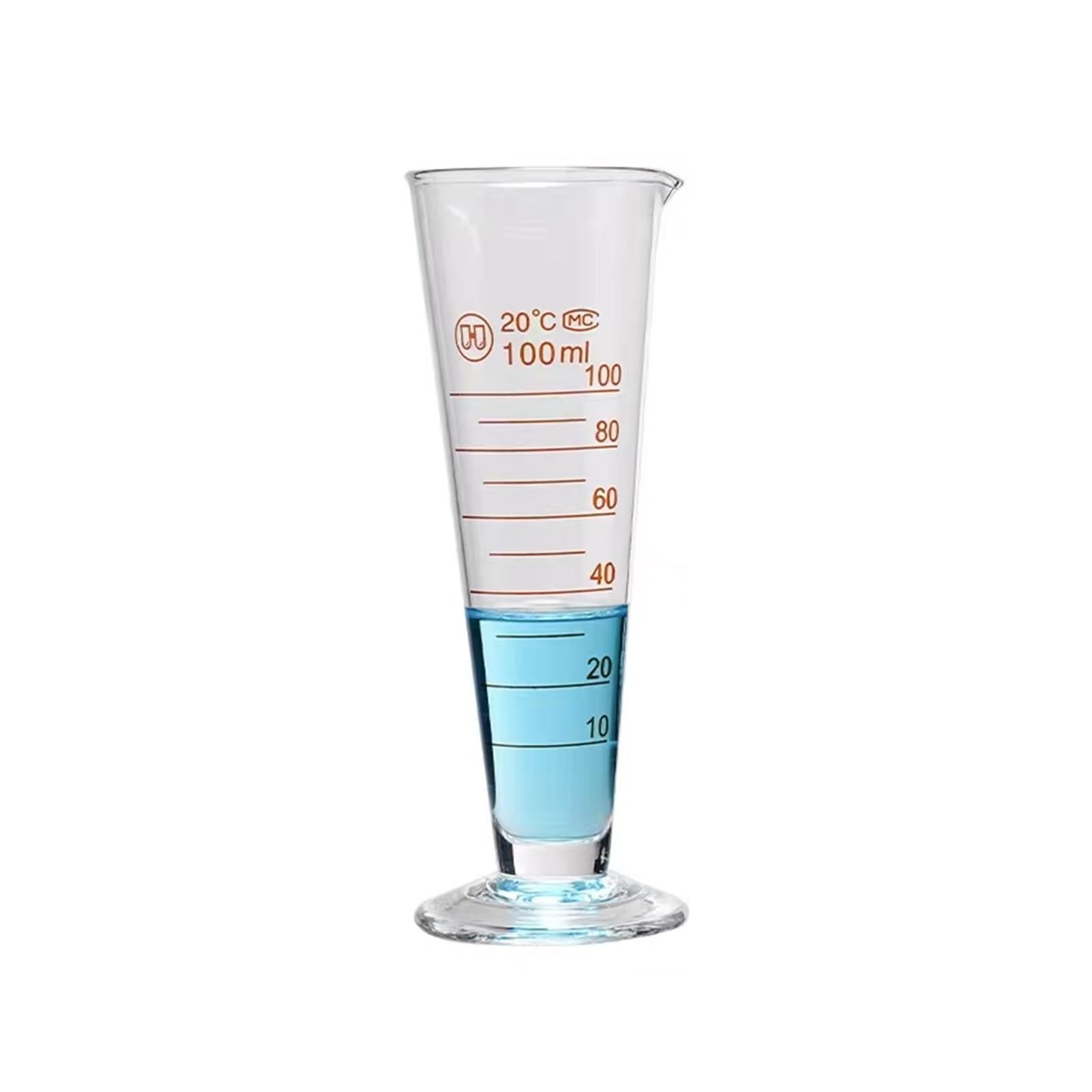 Laboratorio Misurino conico graduato Cilindro conico triangolare Attrezzatura da laboratorio(250mL 2pcs)