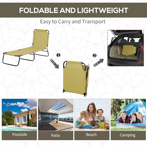 image for Outsunny Folding Chaise Lounge Pool Chairs, Outdoor Sun Tanning Chairs