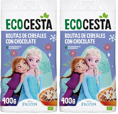 ECOCESTA MEJOR CADA DIA - Bolitas Ecológicas de Cereales con Chocolate - 400 g - Sin Conservantes ni Colorantes Añadidos - Alimento Perfecto para el Desayuno o Tentempié (Paquete de 2)