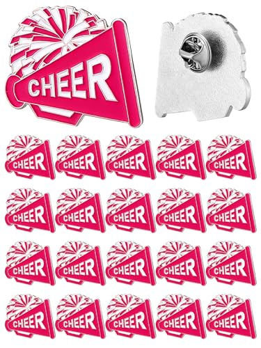 Image of Landical 20 Pcs Cheer Enamel Pins Bulk, Ideal as Cheerleading Teams' Gifts, Souvenirs, Accessories, Jewelry, Goodie Bag Stuffers, and Party Supplies