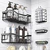 Adhesive Shower Caddy, 5 Pack Rustproof Stainless Steel Bath Organizers With Large Capacity, No Drilling Shelves for Bathroom Storage & Home Decor-XL Size