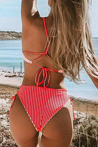 Image of CUPSHE Women's 2 Piece Bikini Set Back Braided Straps with Reversible Bottom