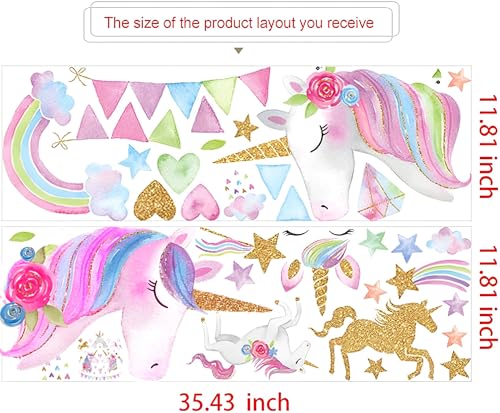 Vinilo decorativo unicornio para habitación infantil miniatura 6