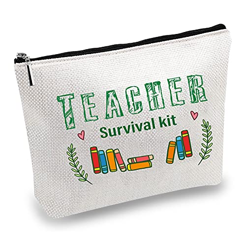 CREATCABIN Leinwand Make-Up-Taschen Kosmetische Mehrzweck-Stift-Etui Toilettenartikel Lustige Reisetasche Mit Reißverschluss Schulbedarf Geschenke Lehrer Survival Kit Für Urlaub Reise 10 x 7 Zoll