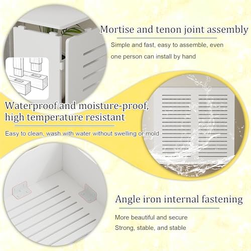 Cache-radiateur en bois premium avec tablette de décoration supérieure - 5