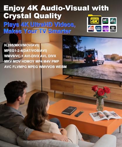 4K UHD Media Player mit internem SSD-/2,5 Zoll HDD-Steckplatz, 4K@60Hz Digital Signage Werbeplayer, USB-C, USB & Micro SD Wiedergabe, Metallgehäuse Titan-Grau für Werbung, Lobby, Kirche & Heimkino