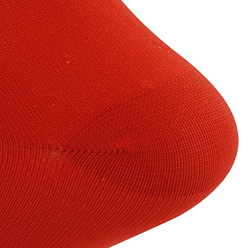 Fasoar Unisex Youth igh Stretch Rugby Football Sports Socks Boot Socks Pack of 6 Red 6 pack red One Size - Thumbnail 2