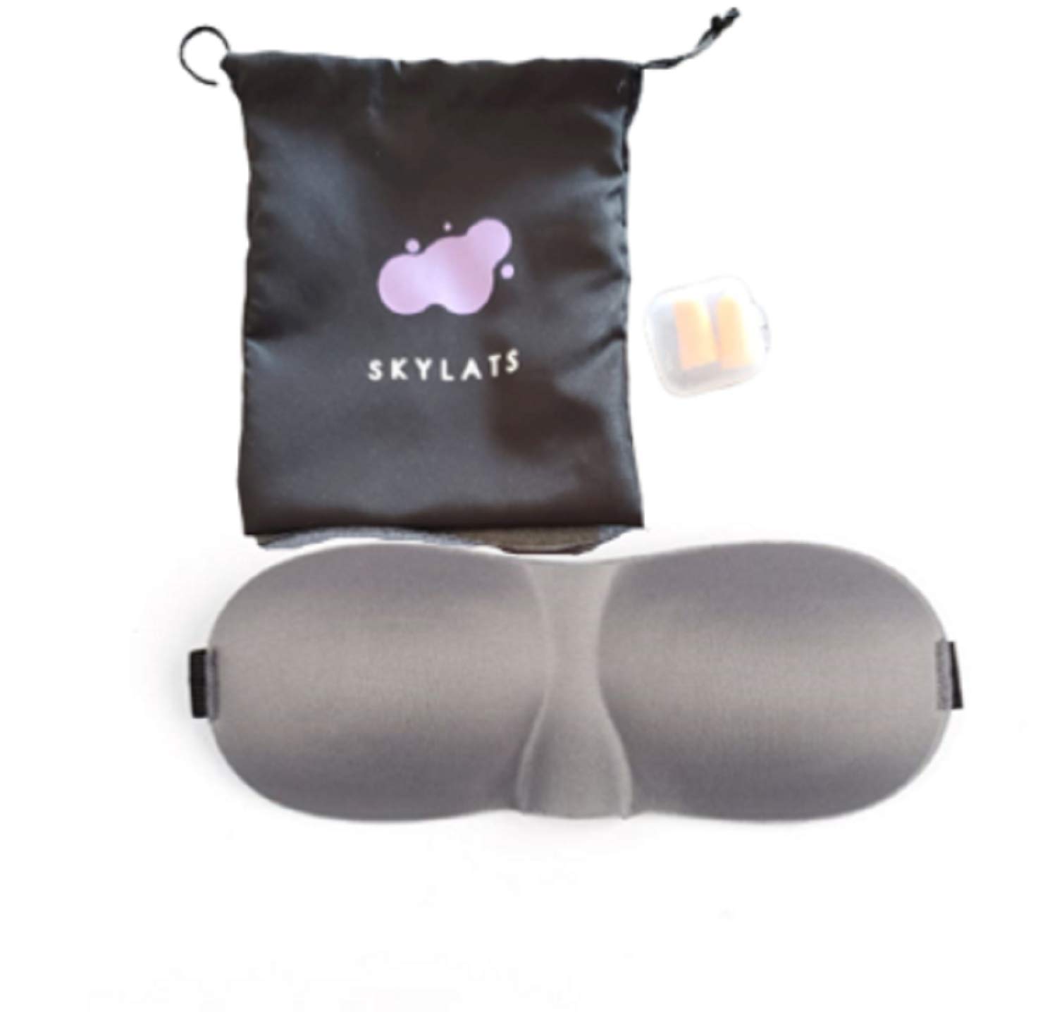 SkyLats 3D Fashion Dream Sleep Eye Mask with Soft Earplugs- Night Blindfold Sleep Memory Foam, Premium Light Blocking Eye Cover, Molded Eye Shade with Adjustable Strap for Travel, Nap, Yoga - Red