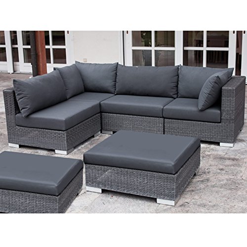 Preisvergleich Produktbild Stern Avola Loungegruppe Geflecht basaltgrau 6-teilig