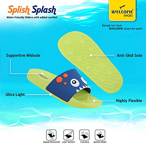 Image of WELCOME Unisex-Child Kids Flip-Flop Soft Comfortable Indoor & Outdoor Slippers Stylish Non-Slip Slide Home Casual Chappals For Boys & Girls