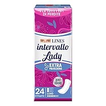 LINES INTERVALLO LADY PROTEGGISLIP, 24 proteggislip distesi per tutti i tipi di perdite, extra protezione, zero odore