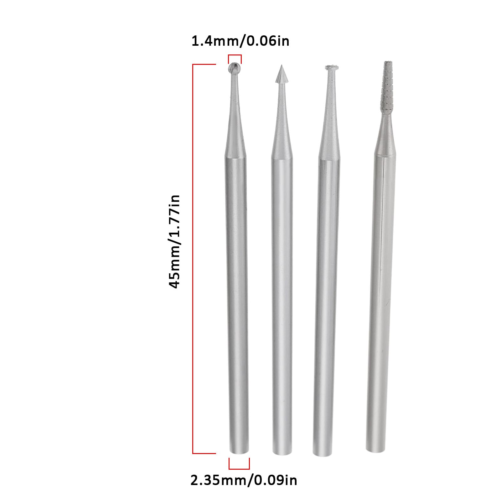 Briny River 6pcs 1.4mm Engraving Router Bits 2.35mm Shank HSS Bits Set for Olive Amber Carving - Image 4