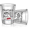 Patelai Nurse Need Shots Too Funny Glass Gift for Women and Male Mom Sister or Friend Present for Nursing Graduation Nurses Day Party 2 oz2 Pieces236 x 197 Inches