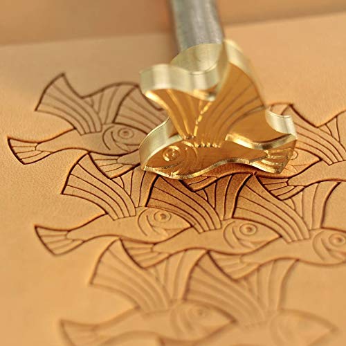 Leather Stamp Tool Fish Stamping Working Carving Punches Tools Craft Saddle Brass #229