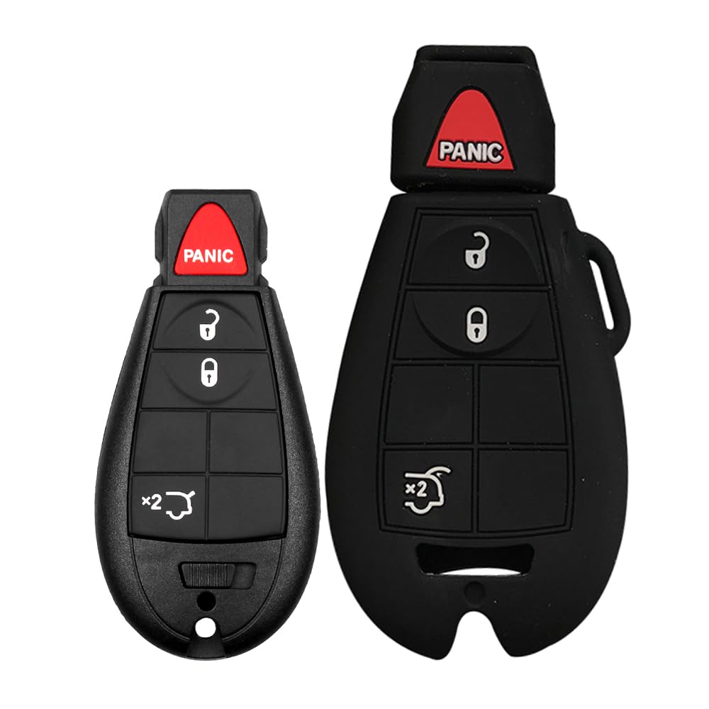 ECOiNVA for Jeep Grand Commander Patriot Key Case Silicone Remote Key Cover Auto Key Shell Protector (Black)
