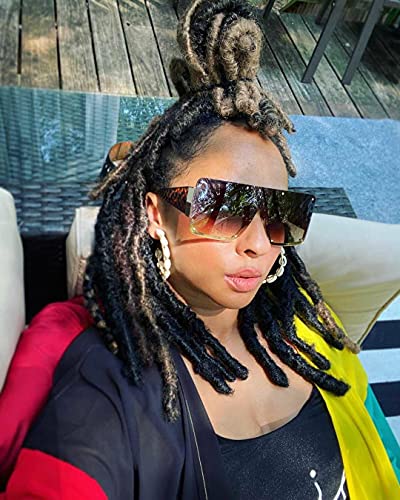 FEISEDY Oversized Square Sunglasses for Women Men Flat Top Shield Sunglasses One Piece Frameless Shades B27674