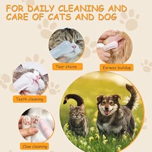 Dog Ear Wipes Finger,Ear Cleaner Wipes for Cats and Dogs,Debris – Soothes & Relieves Ear Itching,All Natural Ingredients – 50 Count.