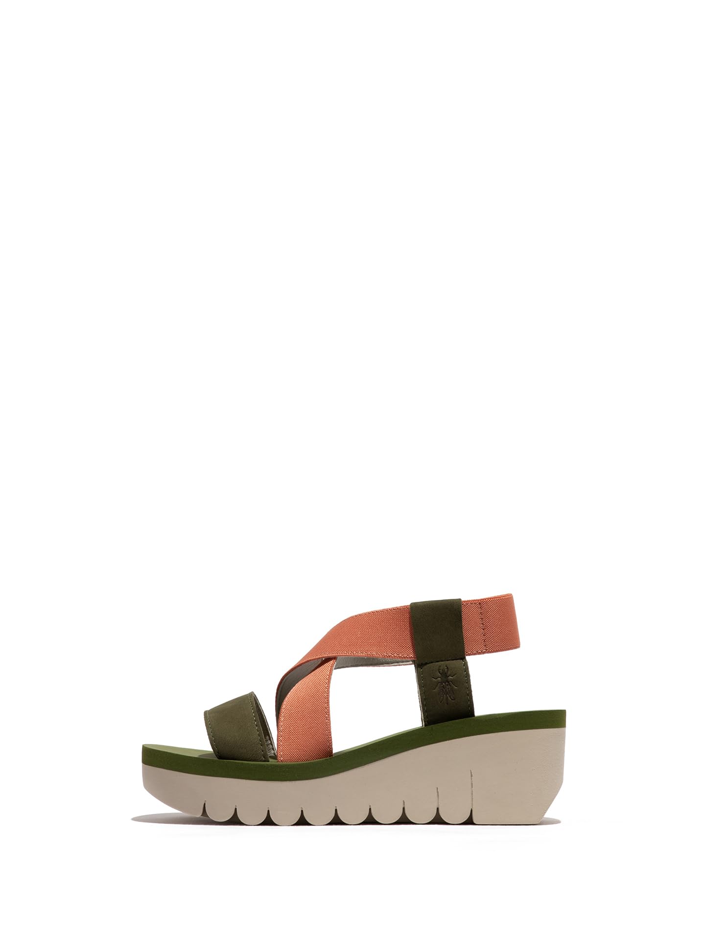 Infinity Leather Women's Green Yabi922fly Cupido Leather Sandals Espadrille Platform Wedges In | Size: 8