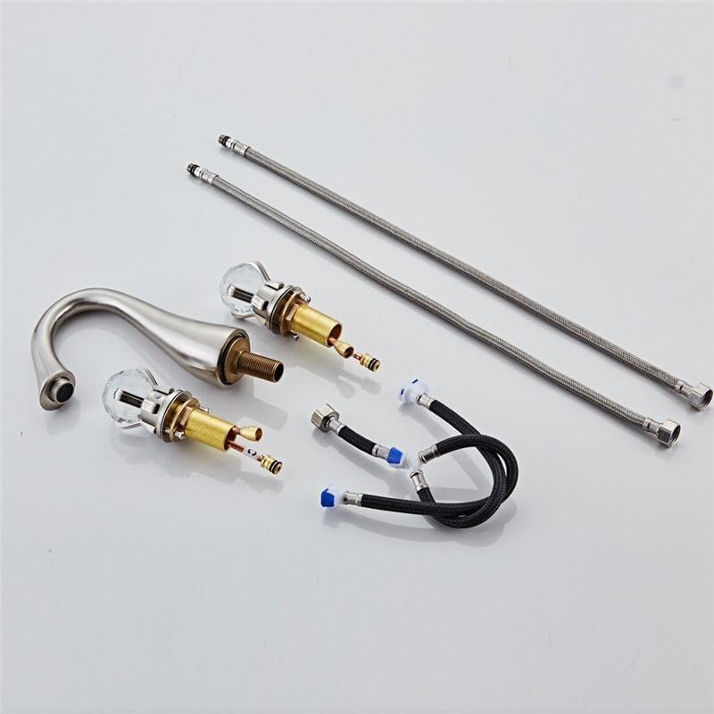 Robinet de lavabo cascade anti calcaire laiton robuste 3 trous - 4
