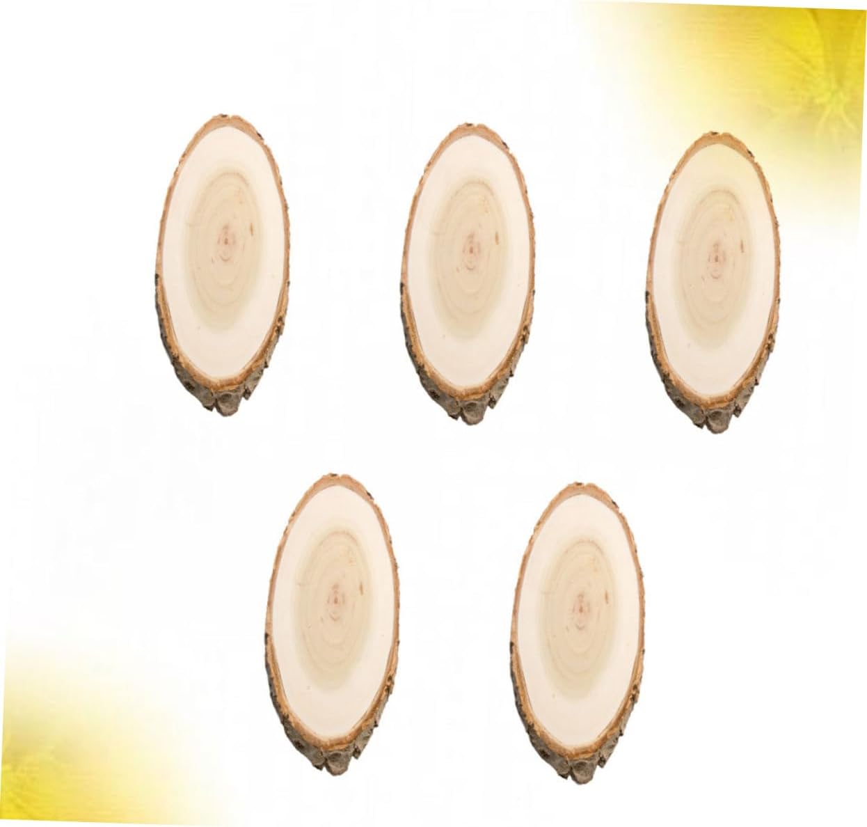 5 Pcs Oval Pine Wooden Hanging Boards for Painting and Stickers