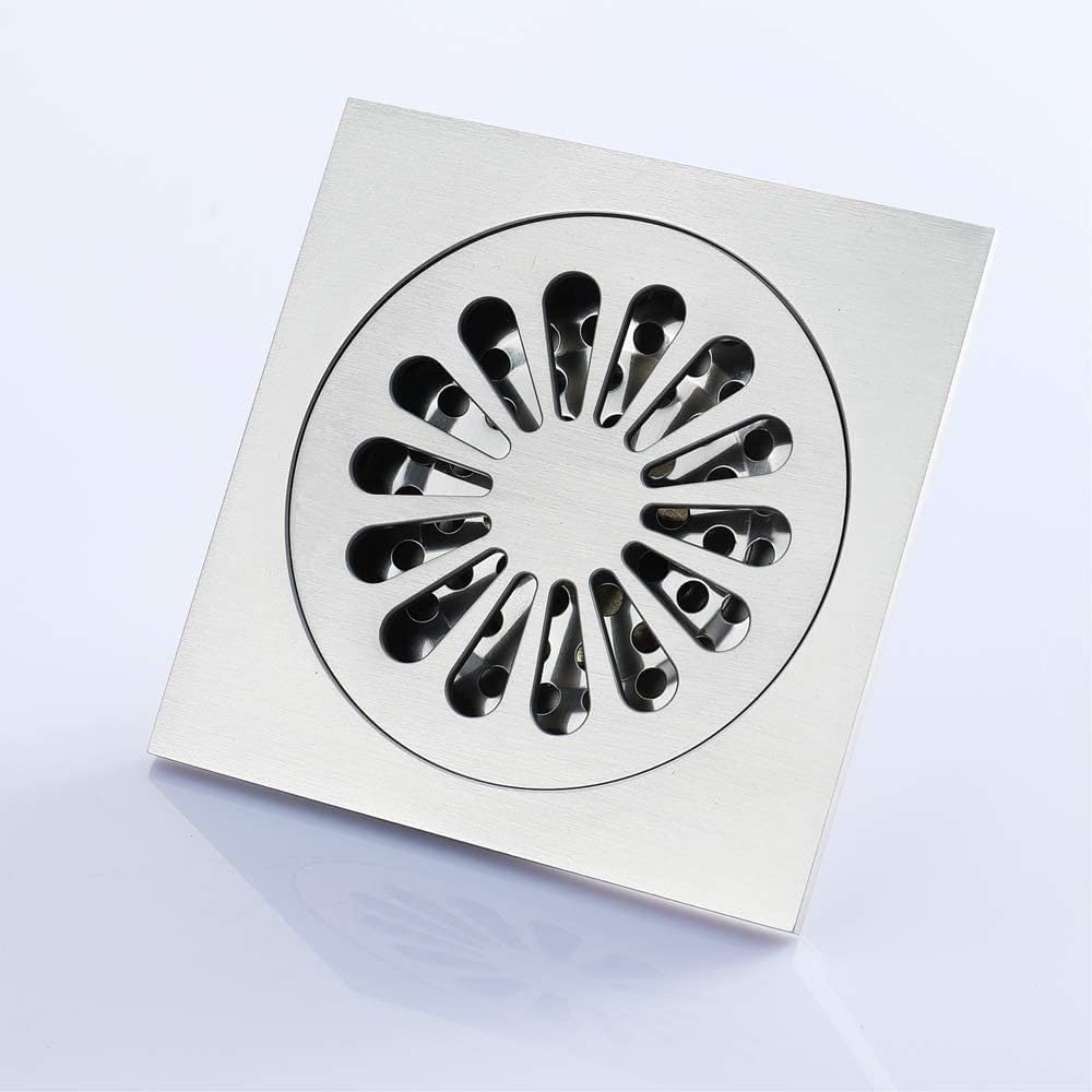 Desagüe de Suelo de latón para baño, desagües de Suelo de Ducha con Forma de Flor de baño Cuadrado clásico para baño Familiar