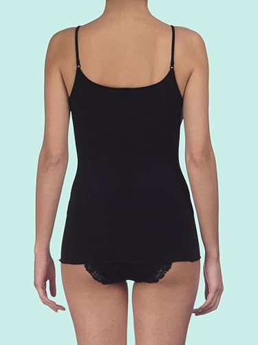 Vista 5 de Women's Lettuce Edge Ribbed Wool & Silk Scoop Neck Camisole Top 3440R