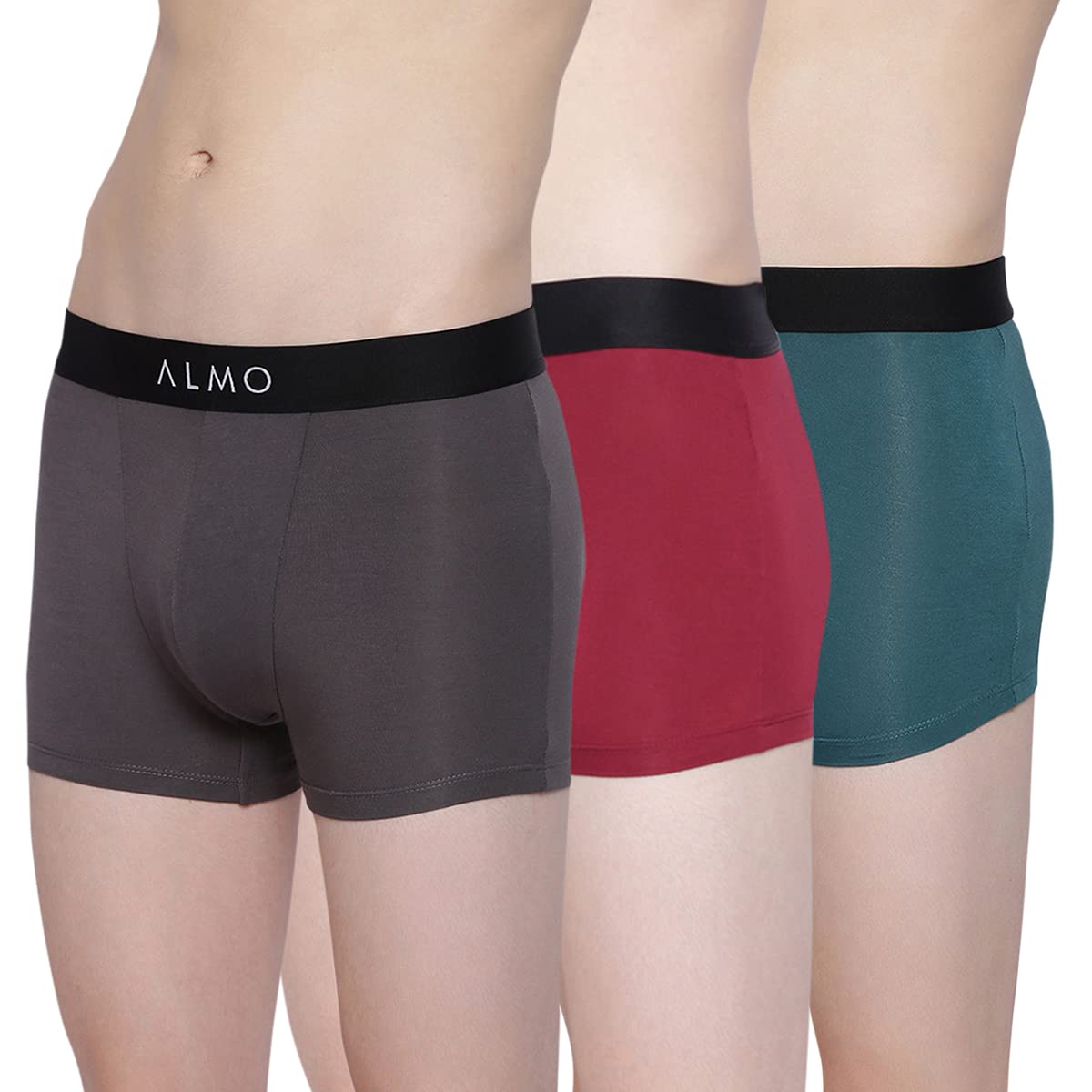 ALMOMen's Lightweight Ultrasoft Micromodal Trunk Black,Navy Blue