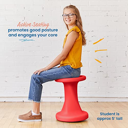 Image of ECR4Kids Twist Active Wobble Stool, 18in Seat Height, Classroom Furniture, Red