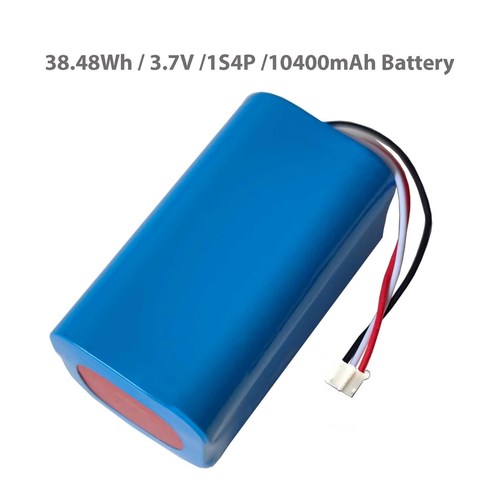 AOLIKES Batterie lithium-ion rechargeable 18650 1s4p 10400 mAh 3,7 V avec fiche PH2,0/3P / cellules 5C / carrée / prend en charge la charge rapide