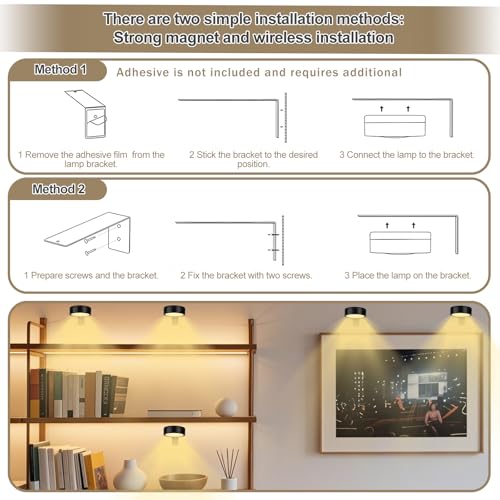 Luces LED magnéticas de pared con 13 colores y fijación inalámbrica con pilas 4