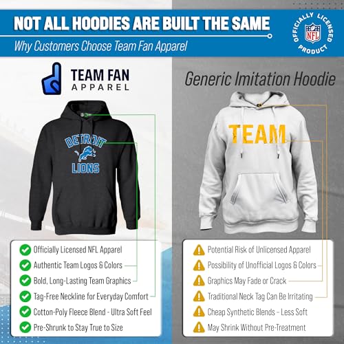 Image of Team Fan Apparel NFL Gameday Hoodie Pullover Sweatshirt for Men and Women | Officially licensed NFL Gameday fleece pullover - kangaroo pocket, ribbed cuffs, drawstring hood, unisex fit