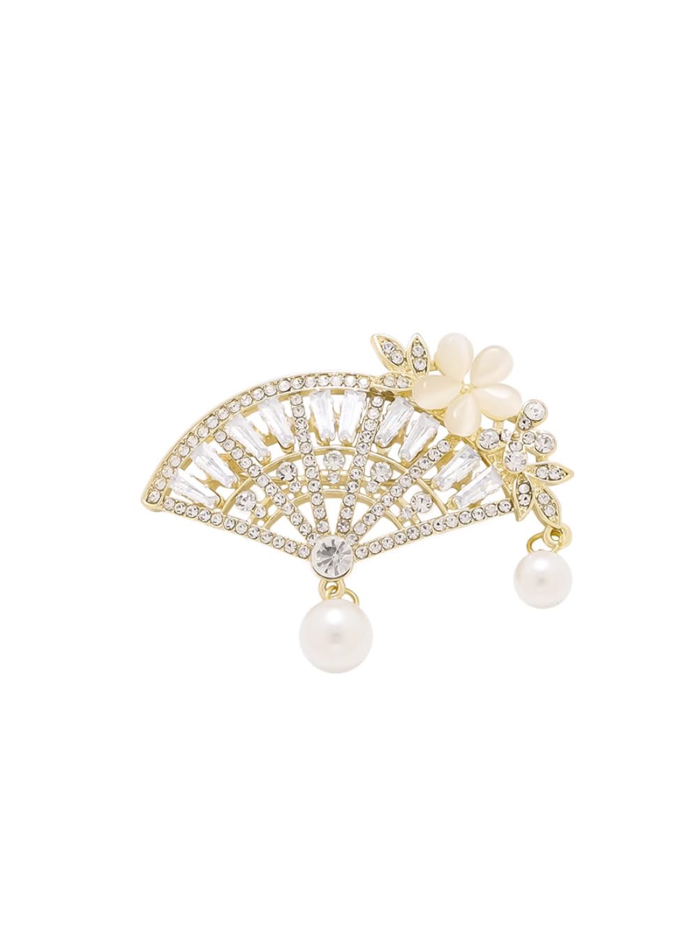 6cm Fan-shaped Brooch High-end Versatile Brooch Creative Brooch Antique Accessories