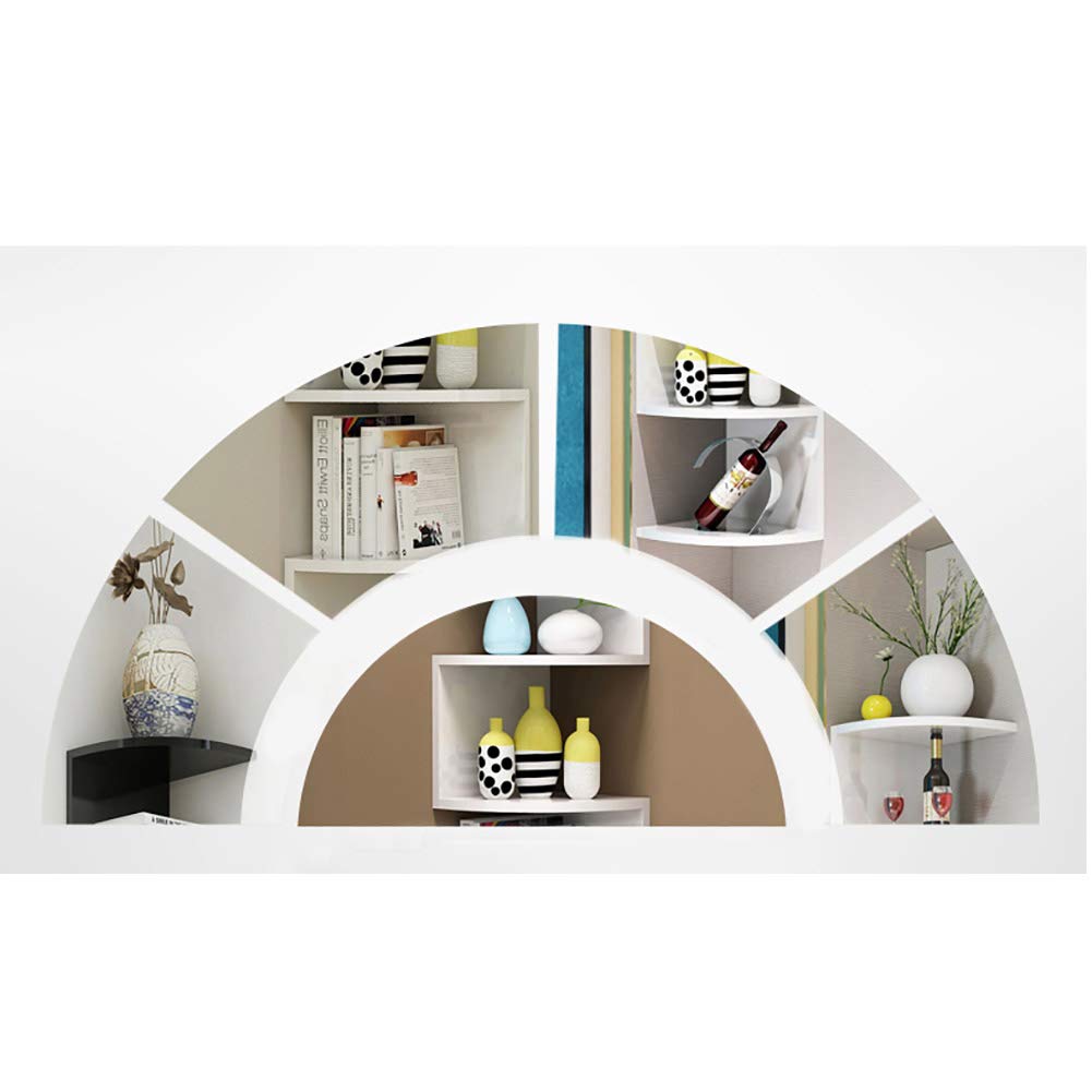 Amazon｜コーナーシェルフ 4段 木製 フローティング ウォールシェルフ