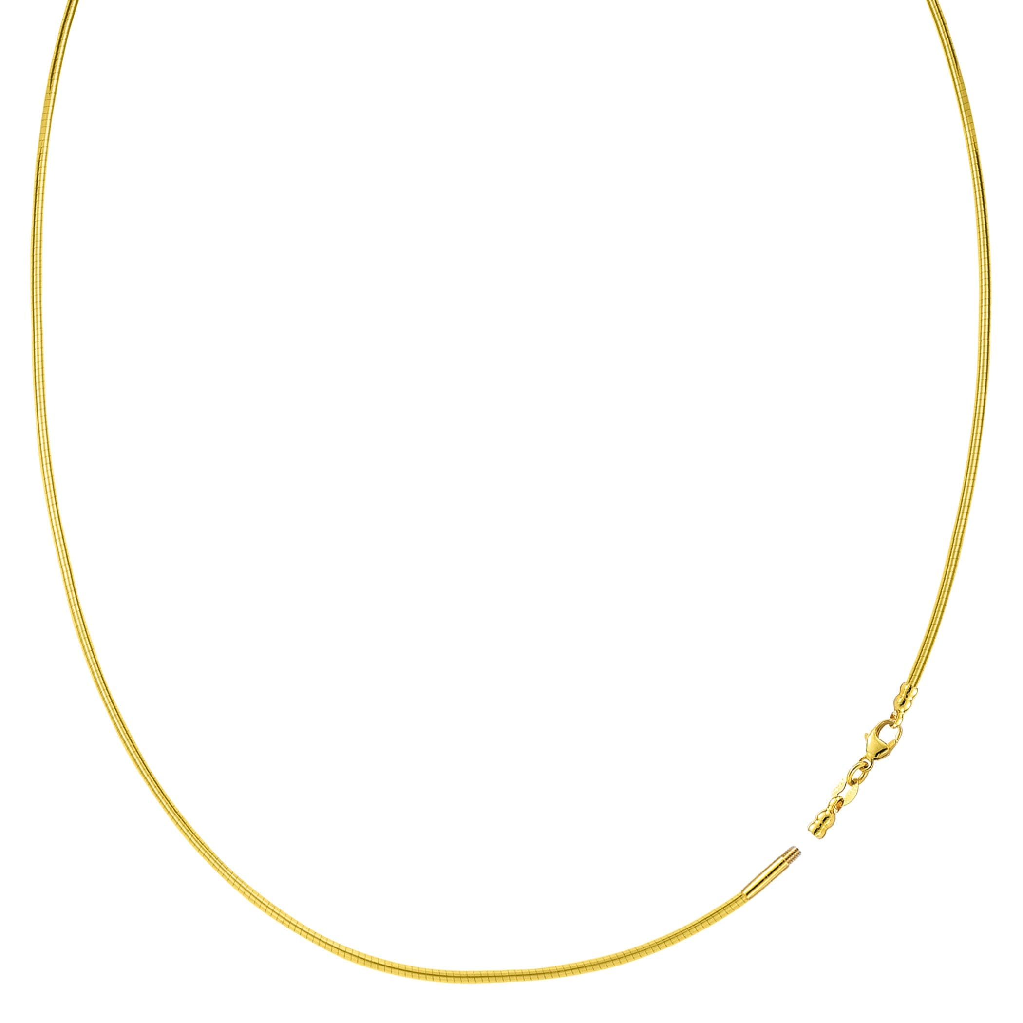 Jewelry Affairs Round Omega Chain Necklace With Screw Off Lock In 14k Yellow Gold