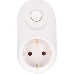 Regulador De Voltaje 30 Kva UNITEC 47535 Enchufe adaptador con regulador de intensidad, atenuador de enchufe para lámparas incandescentes y halógenas de alta tensión hasta 280 vatios, blanco