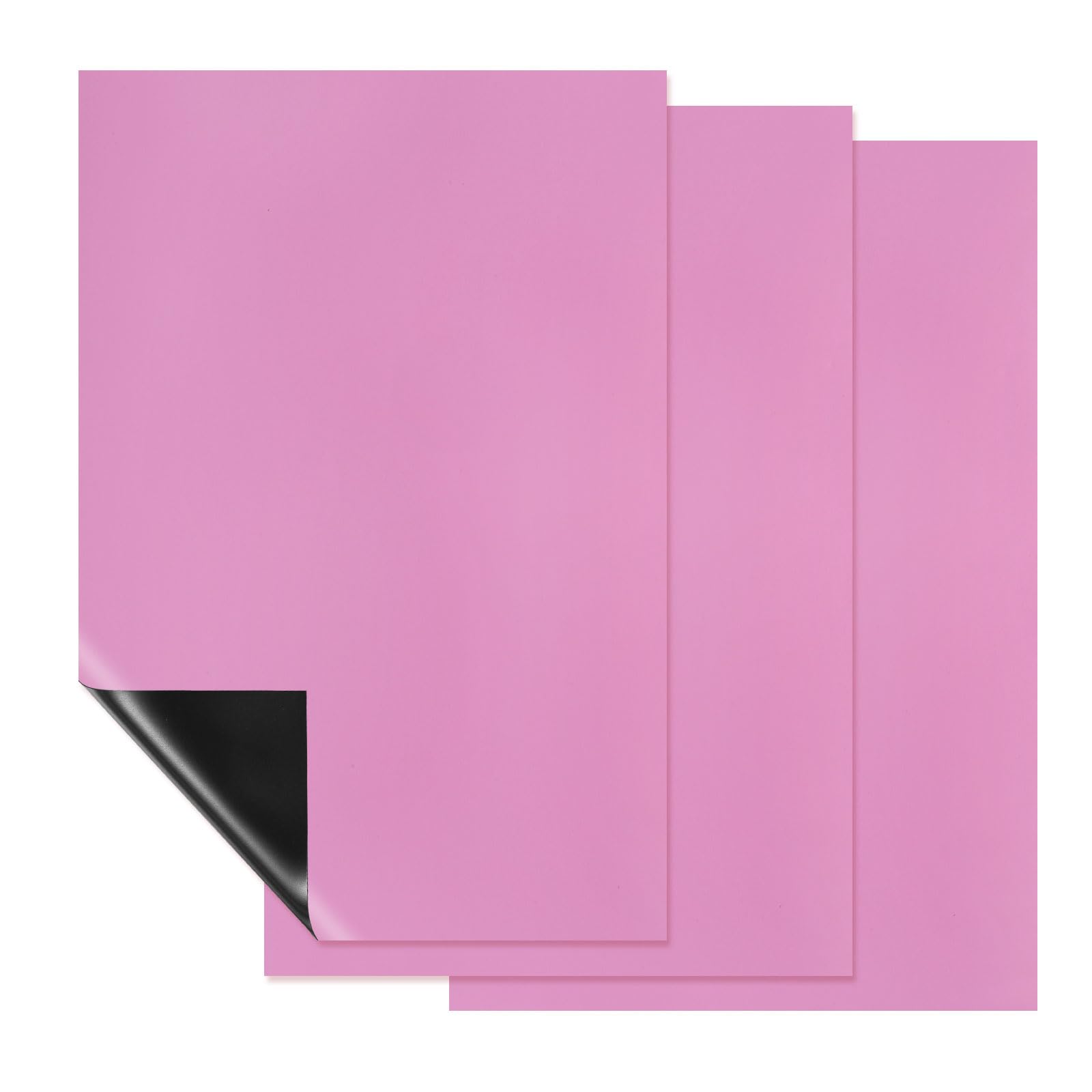 PATIKIL Magnetic Dry Erase Board Sheet for Fridge, 3 Pcs 12 x 8 Inch Erasable Refrigerator Whiteboard for Kitchen for Home Kitchen Organizer Planner Office Storage, Pink (0.6mm)