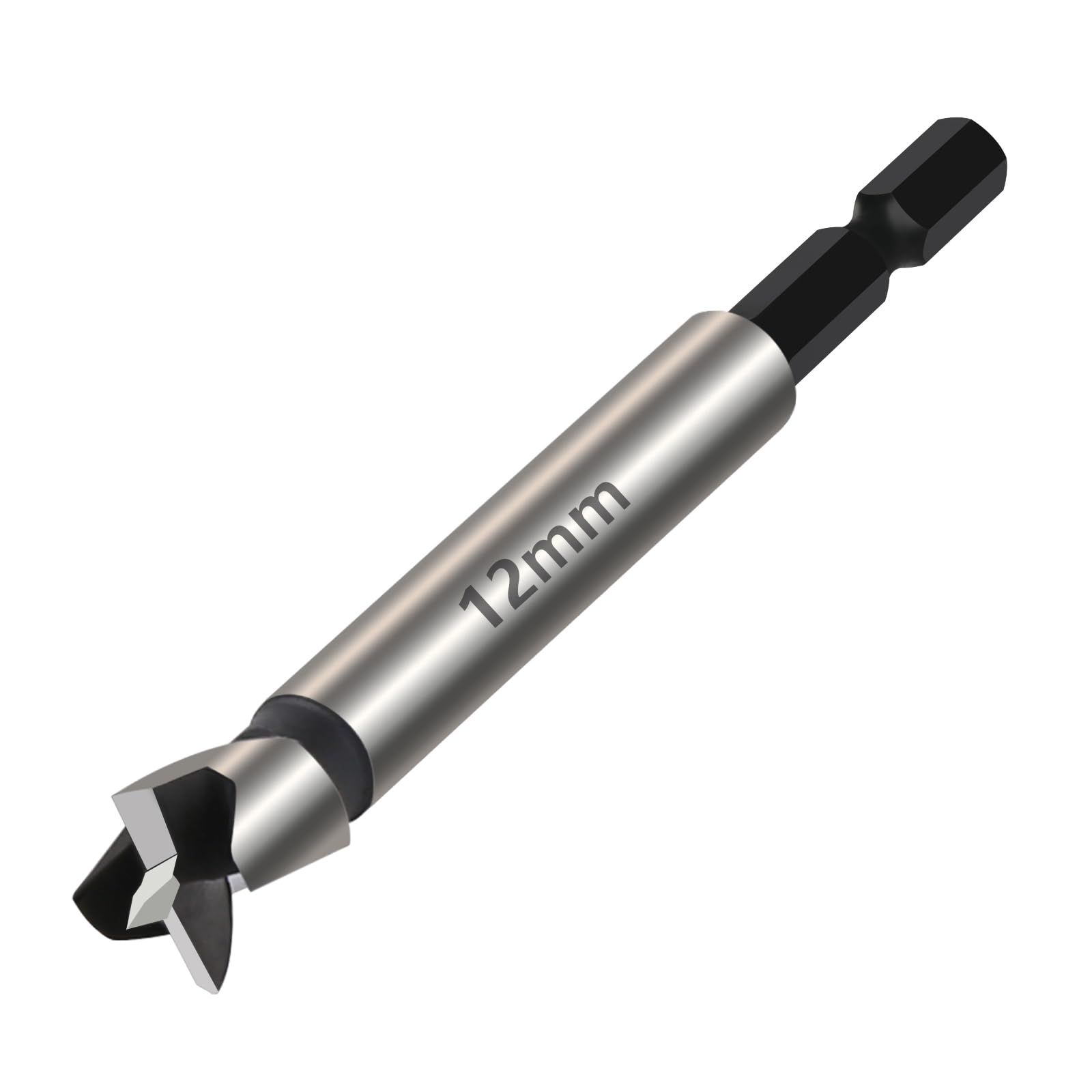 Vearter 12mm Forstner Drill Bit, High Carbon Steel Multi-Tooth Woodworking Tools with Hex Shank, Hinge Boring Hole Cutter for Solid Wood, MDF, Plastic, Particleboard, Plywood