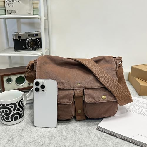 AFGWK Vintage Canvas Messenger Satchel