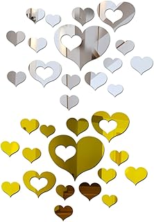 LIFKOME 2 Conjuntos 32 Pçs Adesivo De Parede Adesivos De Parede Removíveis Guarnição De Espelho 3D Decalques De Parede DIY Espelho Adesivo De Parede 3D Decalques Espelho Removível