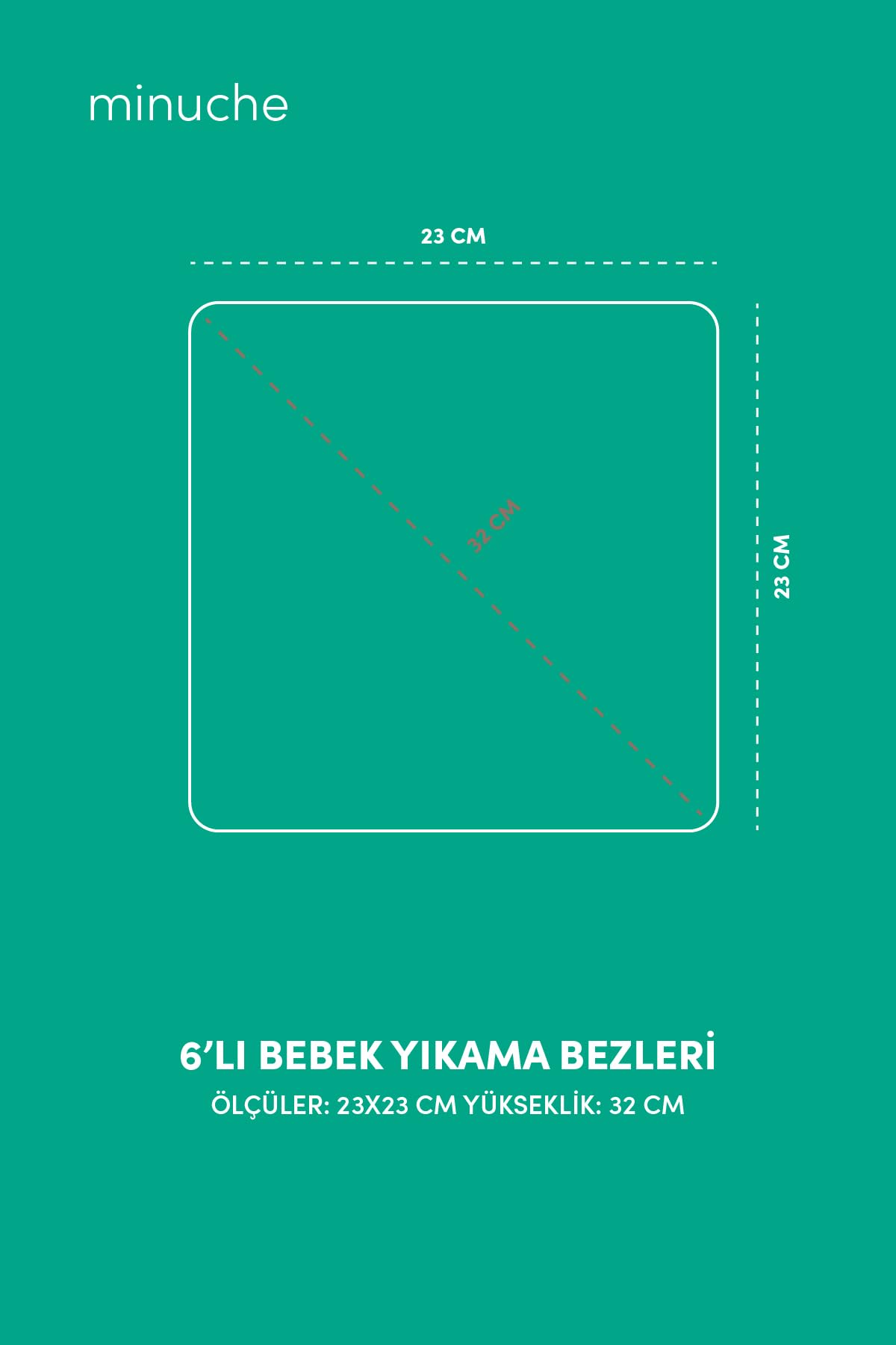 Minuche 6'lı Bebek Yıkama Bezleri -%100 Pamuk Yumuşak ve Süper Emici Örgü Yıkama Kesesi