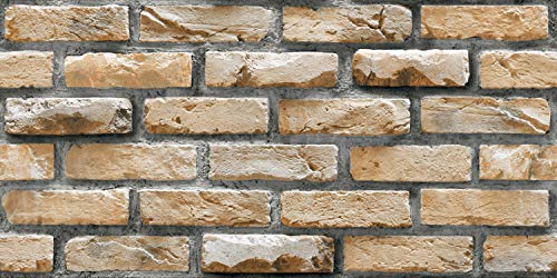 Image of DWELLSINDIA Bricks Self Adhesive Peel and Stick PVC Wallpaper Waterproof, Scratch Resistant, Laminated (41CM X 244CM, Brown, Matt)