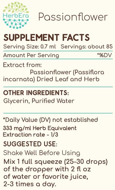 Passionflower B60 Alcohol-Free Herbal Extract Tincture, Concentrated Liquid Drops Natural (Passiflora Incarnata) 2 fl oz - Image 3