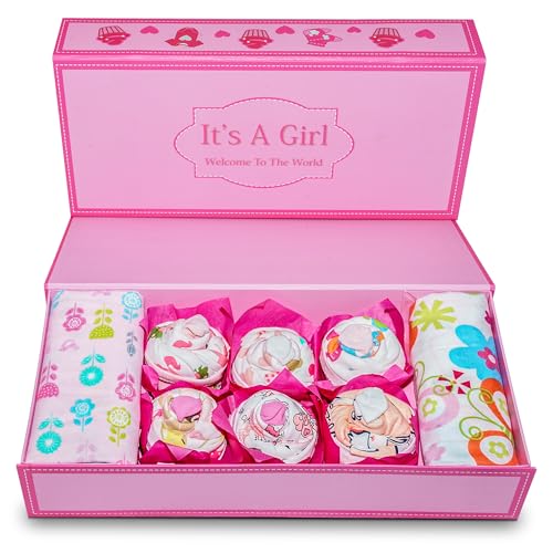 Image of Unique Cupcake Baby Girl Gift Set | Baby Girl Newborn Essentials | Baby Clothes for Girls | Newborn Girl Outfits for Expecting Moms and New Parents | Baby Layette Set - Pink | Nikki's Gift Baskets